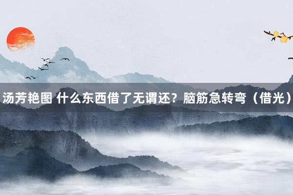 汤芳艳图 什么东西借了无谓还？脑筋急转弯（借光）