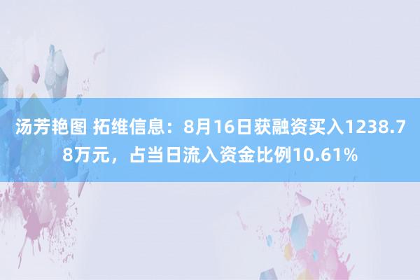 汤芳艳图 拓维信息：8月16日获融资买入1238.78万元，占当日流入资金比例10.61%