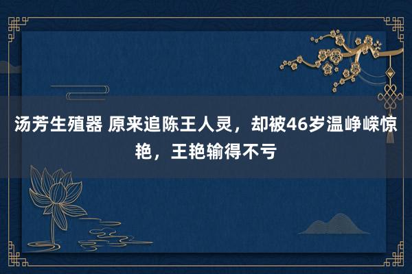 汤芳生殖器 原来追陈王人灵,却被46岁温峥嵘惊艳,王艳输得不亏